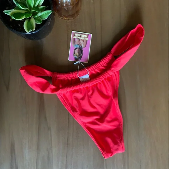 Strawberry Milk Mob Vibrant Red Swim Bottoms - Picture 3 of 6